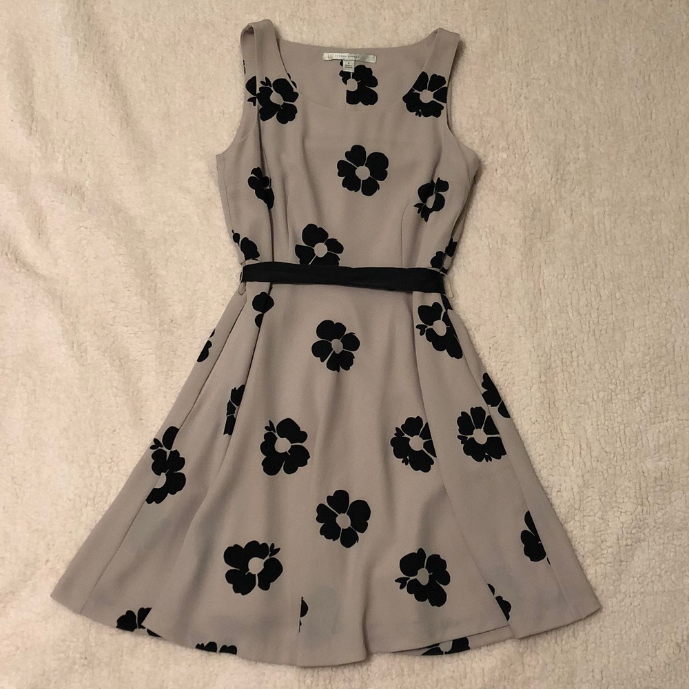 Tan and Black Floral Dress by Lauren Conrad